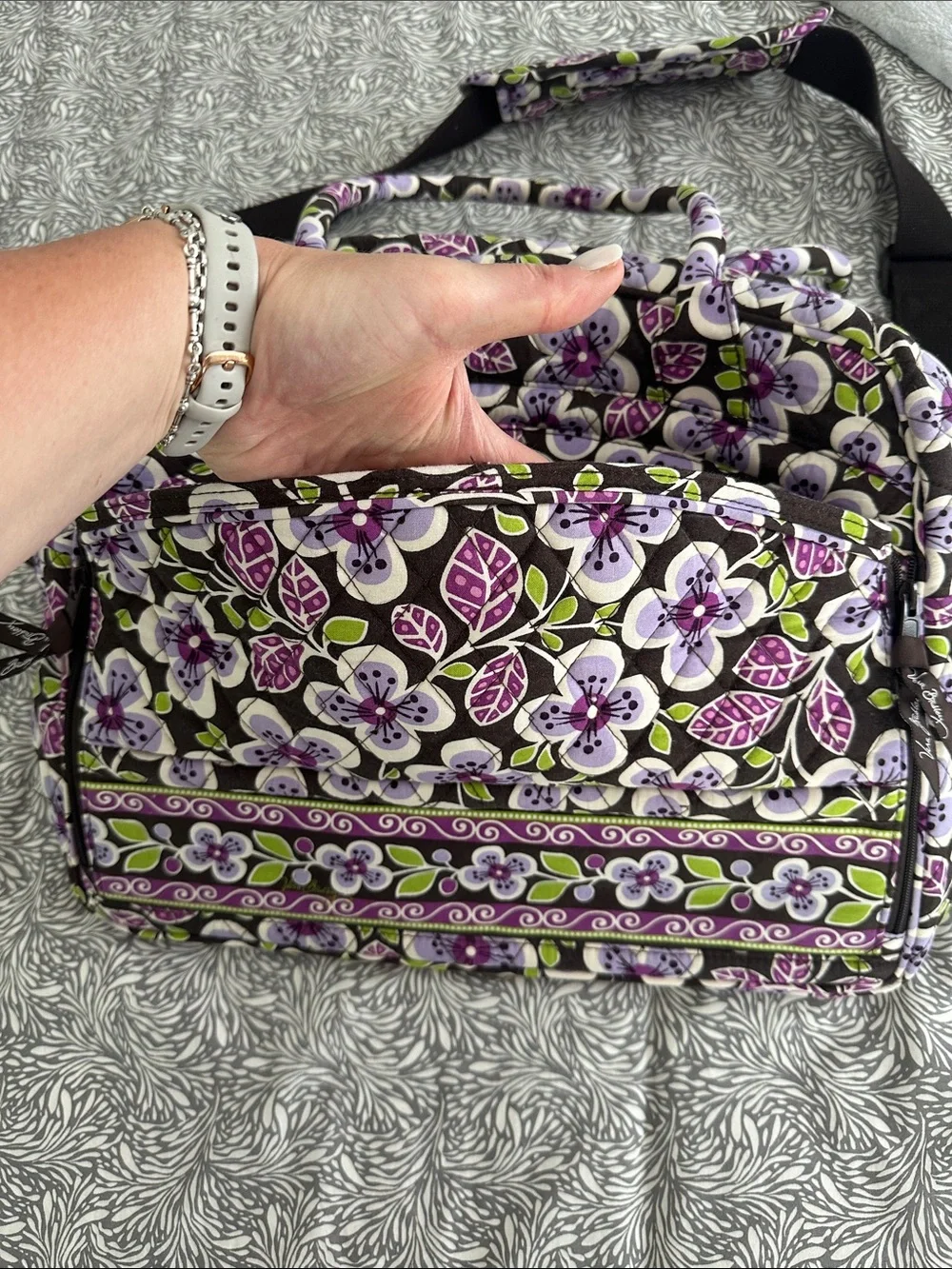 Vera Bradley Floral Quilted Laptop Bag in Purple